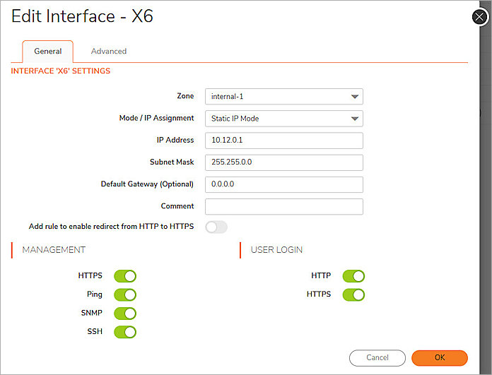 Screenshot of SonicWall, Basic Settings 3
